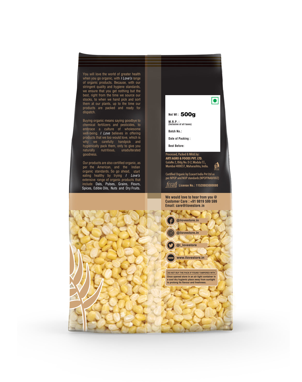 I LOVE MOONG WHOLE PREMIUM 500 GMS